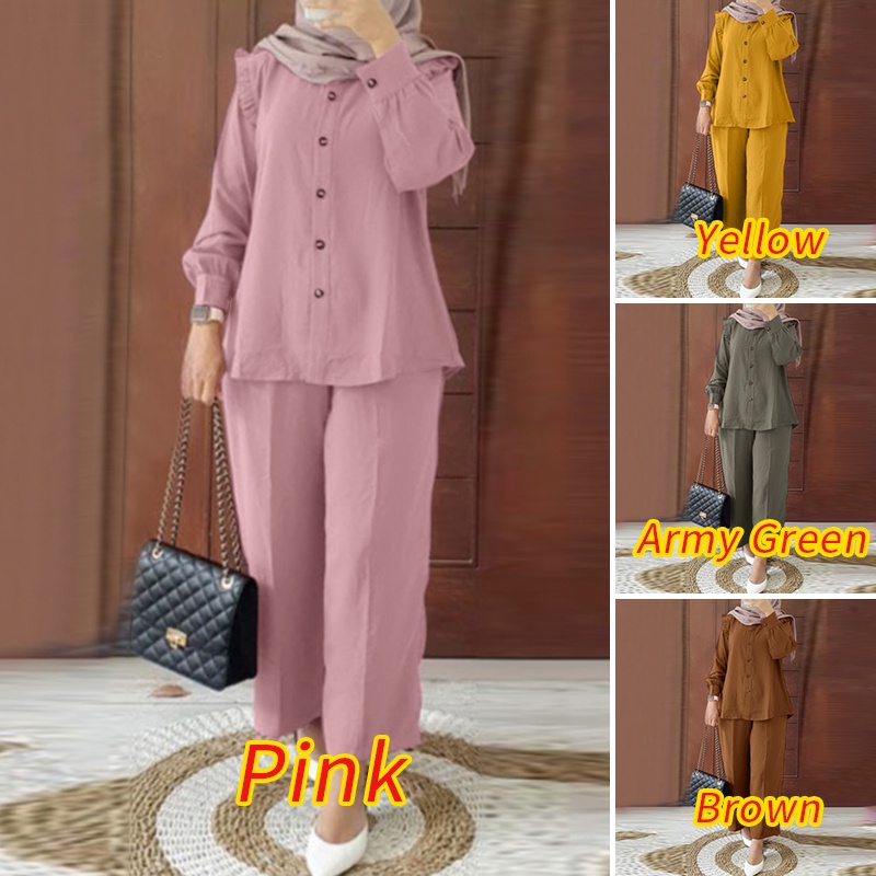 Zanzea Set Áo 2 Dây + Quần Dài Ống Rộng Thời Trang Nữ