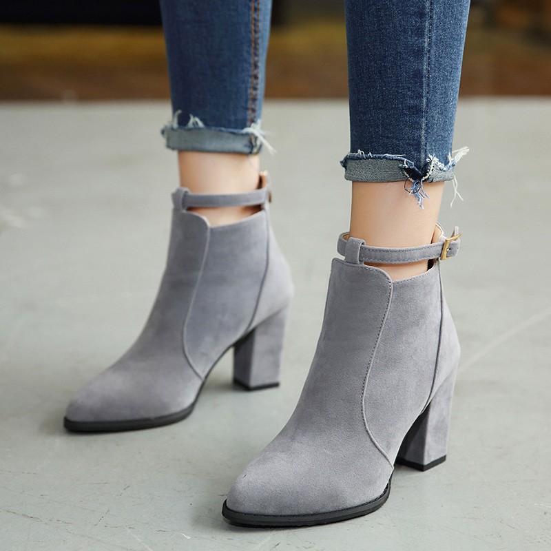 BOOTS NỮ CỔ LƯNG CAO GÓT ĐẾ 7P PHONG CÁCH HÀN QUỐC -G295 | BigBuy360 - bigbuy360.vn