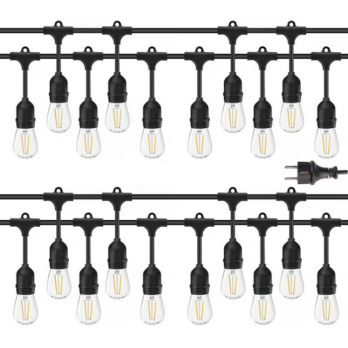 Dây đèn bóng led edison ST64 10 mét 20 bóng 4w đèn trang trí