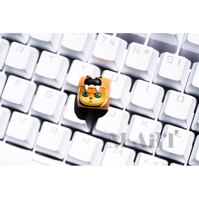 Nút bàn phím mèo dễ thương và chiếc mũ cún con - Meowy artisan keycaps