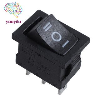 SPDT ON-OFF-ON 3 Position Snap In Boat Rocker Switch AC 250V/6A 125V