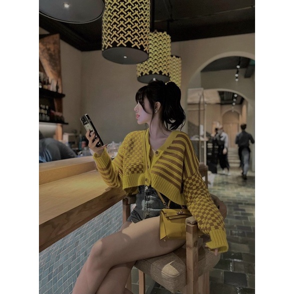 Áo Cadigan Len Vàng Quảng Châu (loại 1) Áo Khoác Cardigan Len Mẫu Mới 2022