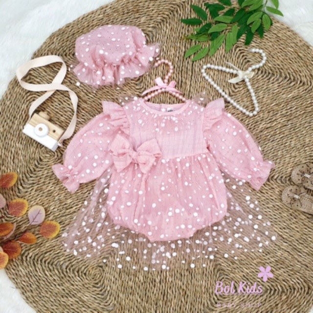 Body công chúa Hồng chấm bi