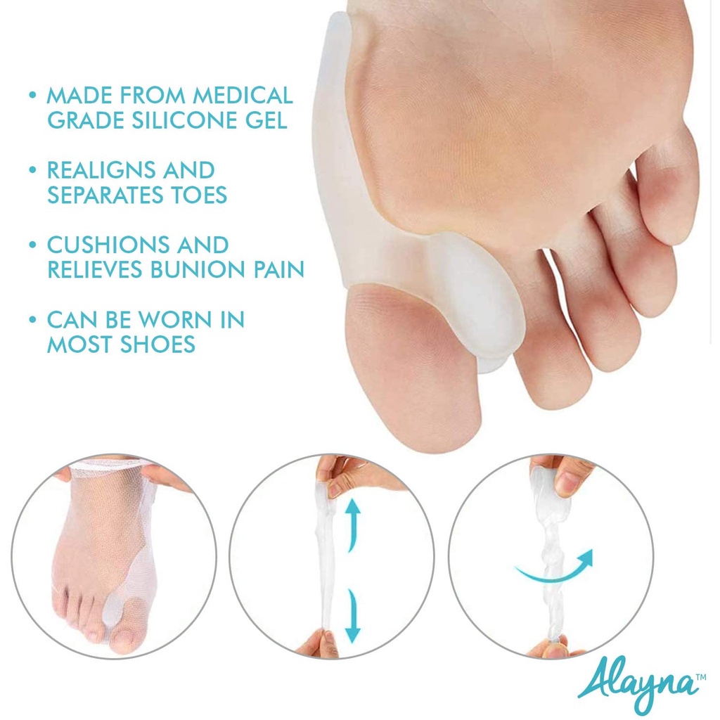 Set 2 Đệm Silicone Tách Ngón Chân Cái Giảm Đau Chăm Sóc Chân