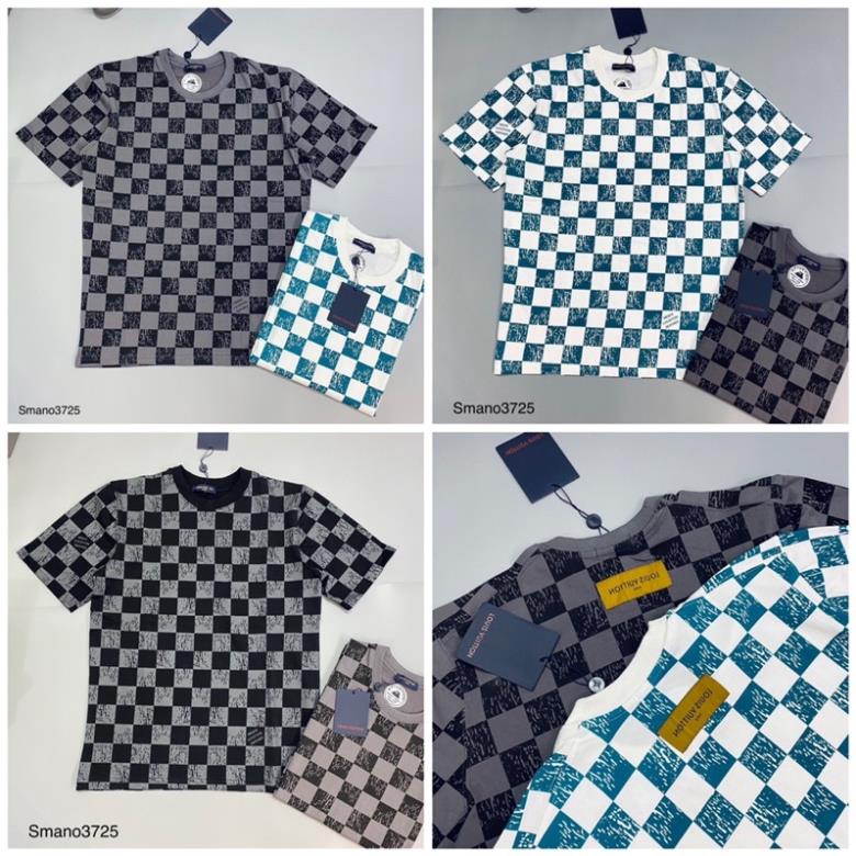 Áo Phông Nam LV Kẻ Caro Mới Nhất - Áo Phông Nam Chất Cotton Cực Đẹp