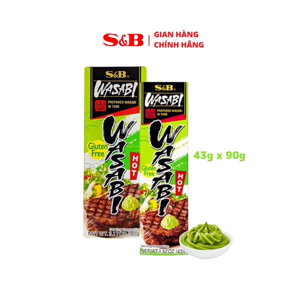 Mù Tạt Wasabi S&B Prepared Wasabi Tuýt 43g +90g