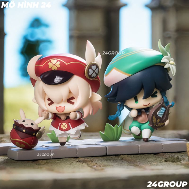 Combo 6 Mô hình đồ chơi tượng nhân vật game Genshin Impact các hệ Diluc Ragnvindr klee venti fishil kaeya barbara Pegg