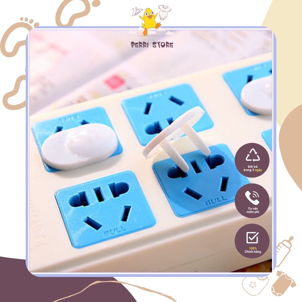 Combo 10 bịt ổ điện 2 chân cao cấp chống giật an toàn cho bé