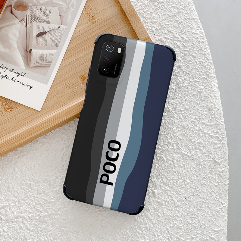 Ốp điện thoại silicon màu gradient cầu vồng cho Xiaomi Poco M3 X3 Pro NFC