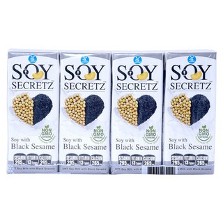 E - Lốc 4 Sữa Đậu Nành Soy Secretz Mè Đen Hộp Giấy 180Ml