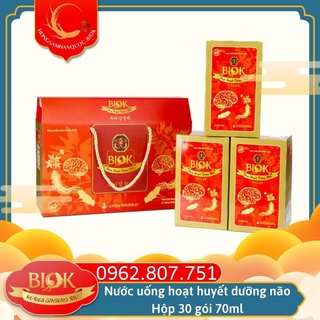 Nước uống hoạt huyết dưỡng não Hàn Quốc BIOK 30 gói 70ml, Thực phẩm hỗ trợ lưu thông máu, tăng tuần hoàn máu bổ não