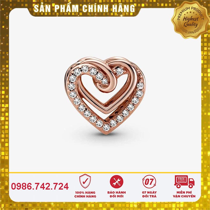 [Hàng cao cấp] Charm Bạc S925 ALE Cao Cấp - Charm bạc Gold Heart - Mã sản phẩm CHARMBAC_DNJ00031