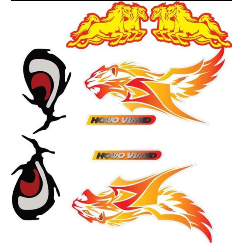 Combo 3 tem dán xe howo,tem xe howo,tem dán xe tải