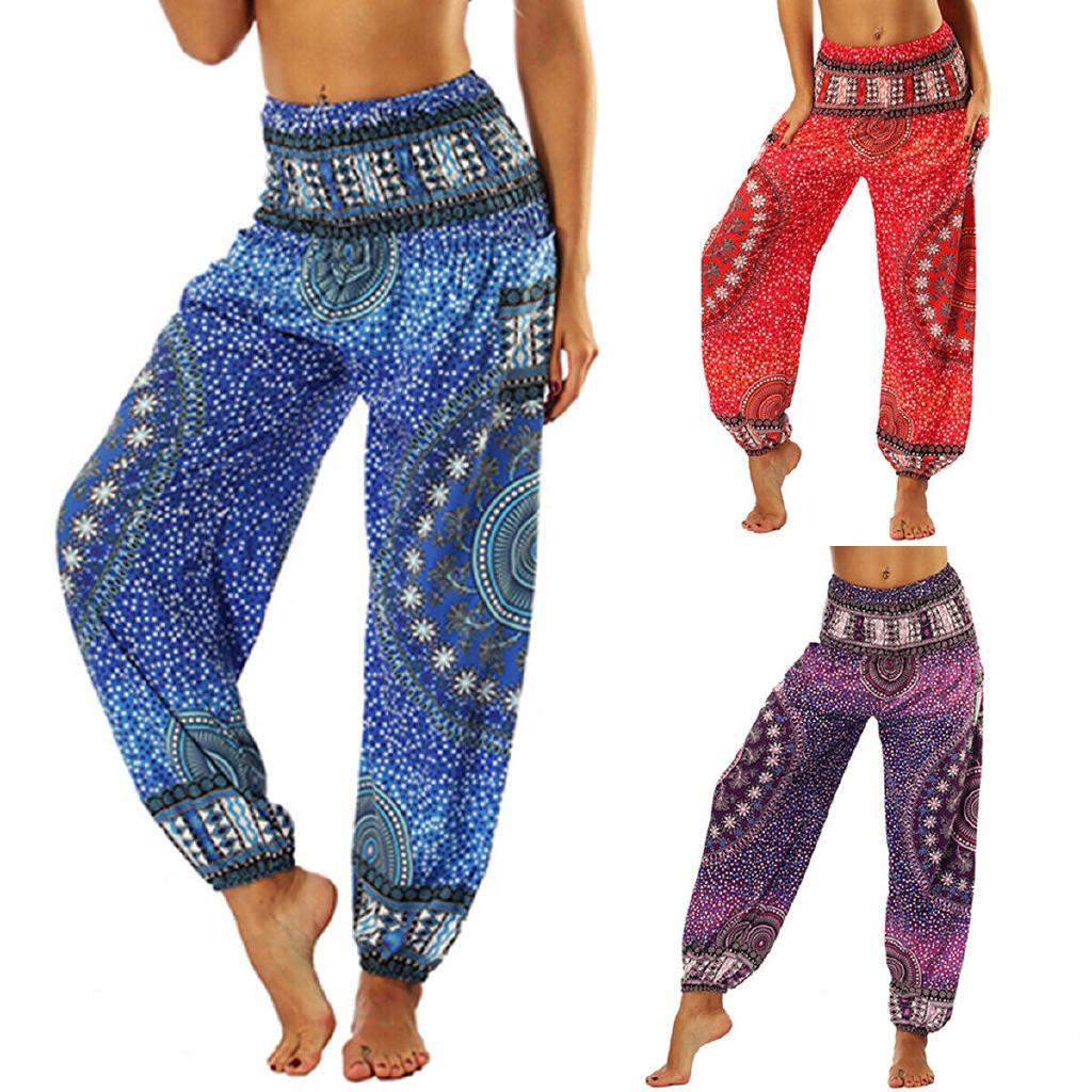 Quần ống rộng tập yoga nhảy phong cách Boho