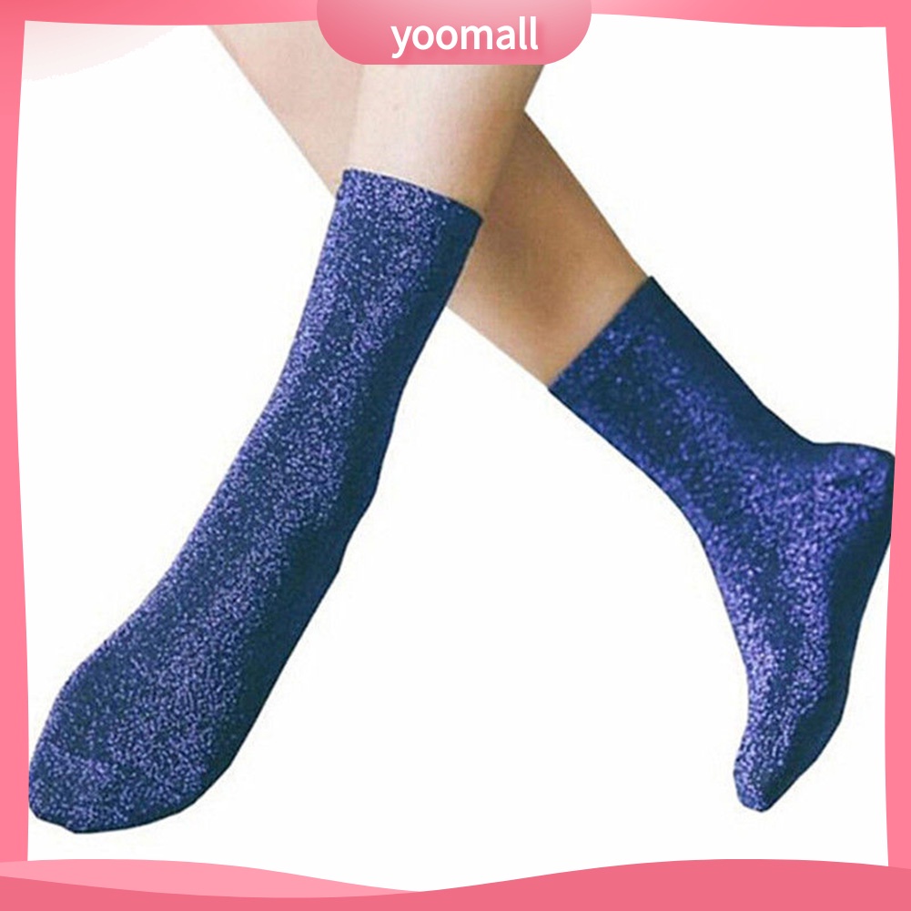 Tất Chân Màu Trơn Lấp Lánh Thời Trang Thu Đông Cho Nữ