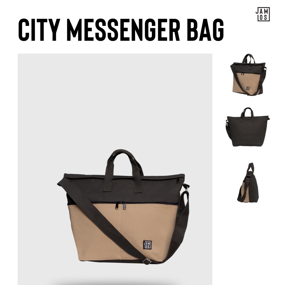 Jamlos City Messenger Bag - Túi đeo chéo xách tay vải canvas thời trang nhiều ngăn vừa laptop 13&quot; 15&quot; A4 đi học đi làm