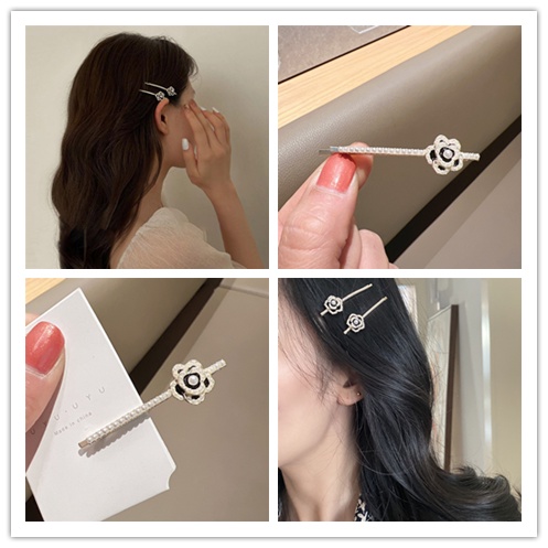 1 Kẹp Tóc Hình Hoa Trà Đính Ngọc Trai Giả Thời Trang Nữ