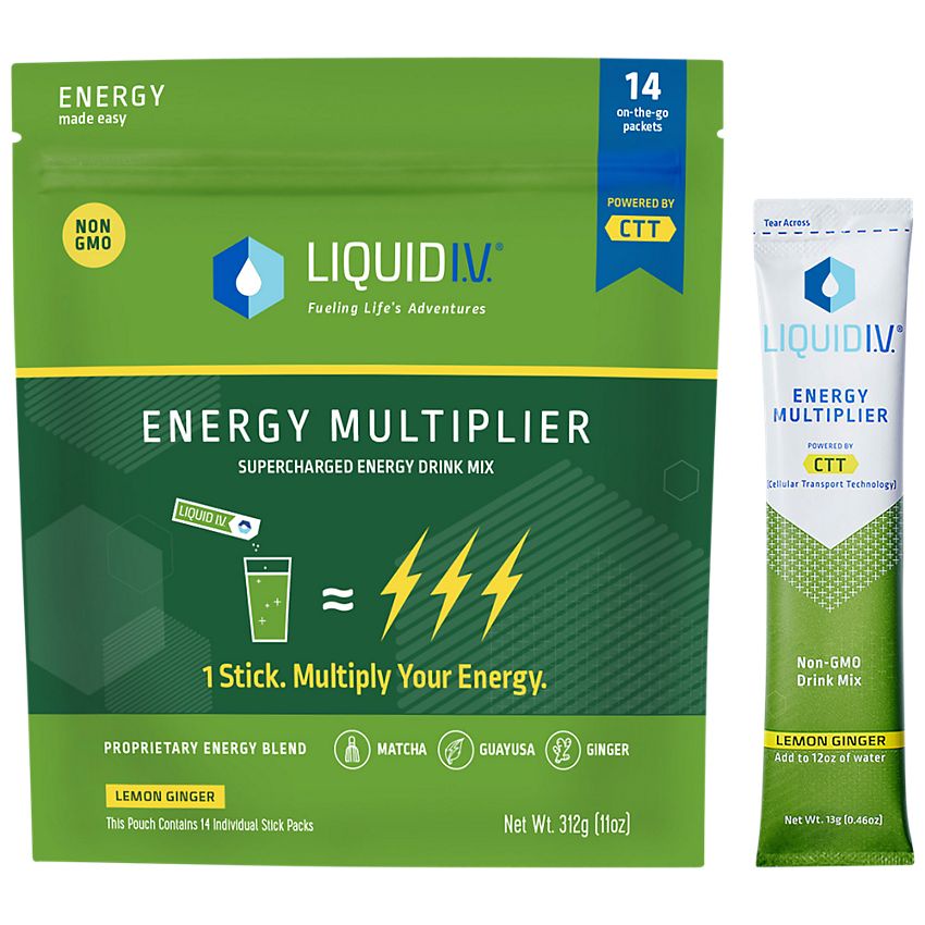 Bột điện giải Liquid I.V. Energy Multiplier 24 gói (chanh gừng)