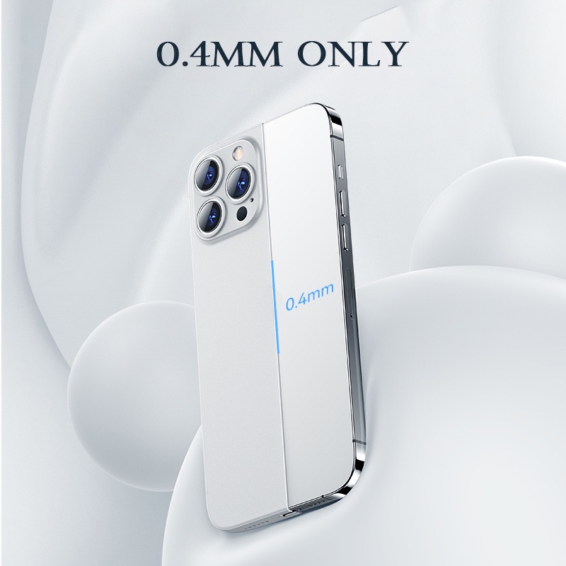 Ốp Điện Thoại Siêu Mỏng Trong Suốt Bề Mặt Nhám 0.4mm Dành Cho iPhone 14 13 12 Pro Max
