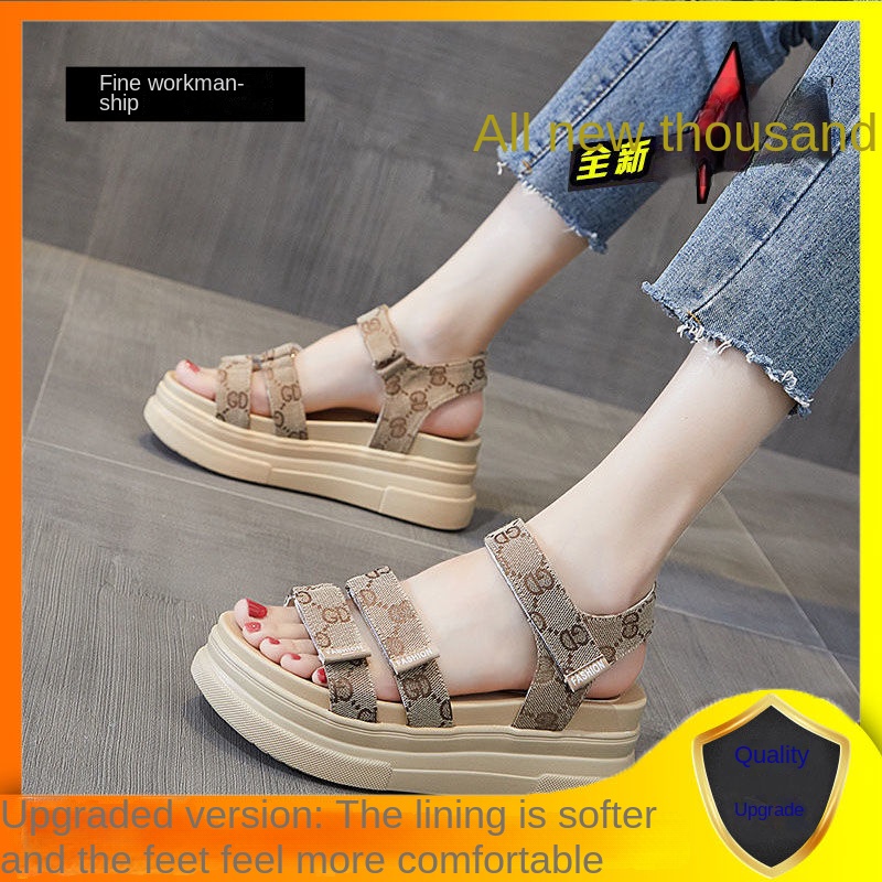 Giày Sandal Thể Thao Đế Dày Tăng Chiều Cao 2022 Mẫu Mới Thời Trang Mùa Hè Cho Nữ