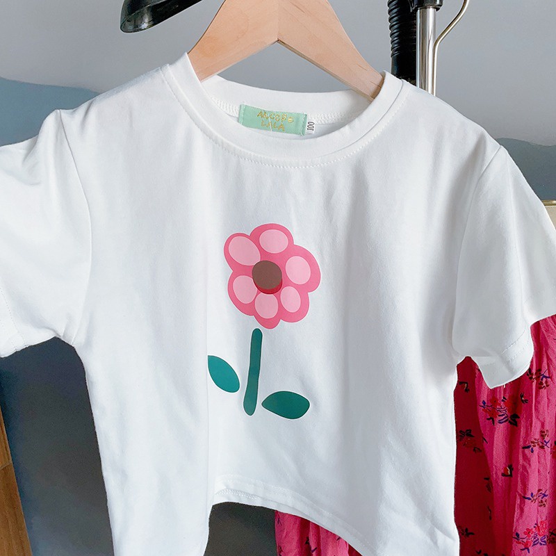 Bộ Đồ Thời Trang Mùa Hè Thoáng Khí Họa Tiết Hoa Dễ Thương Cho Bé Gái