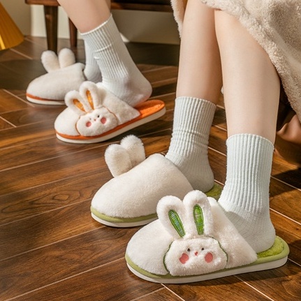 Dép Bông, Dép Lông Đi Trong Nhà Xinh Xắn Hình Thỏ Bông Warm&Cute A149