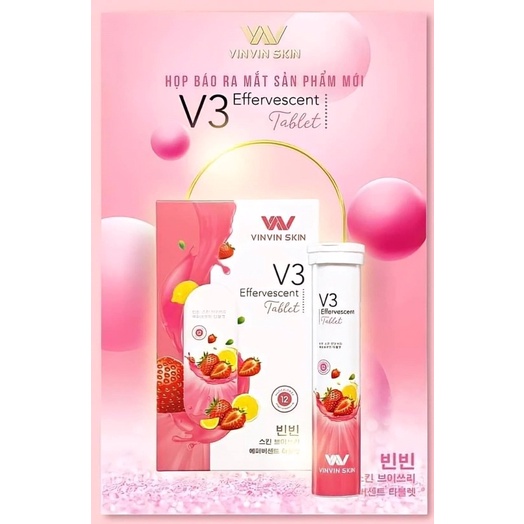 Viên sủi kích trắng 3 tác động V3 tích hợp 3 công dụng 𝗧𝗥𝗔̆́𝗡𝗚 𝗗𝗔 - 𝗧𝗥𝗘̉ 𝗛𝗢𝗔́ - 𝗧𝗔̆𝗡𝗚 Đ𝗘̂̀ 𝗞𝗛𝗔́𝗡𝗚. vinvinskin- phan nhi