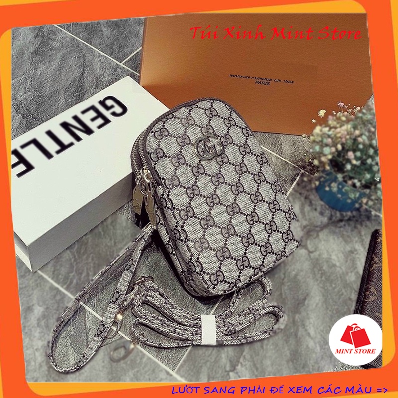 Túi đeo chéo nữ đựng điện thoại nhiều ngăn da mềm cá tính - Túi xinh mint store PK 340