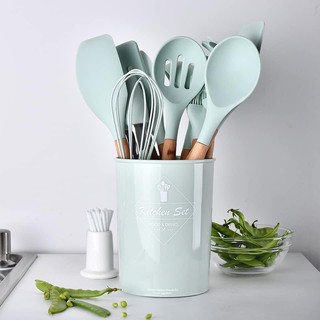 Set 12 món dụng cụ đồ bếp màu xanh mint