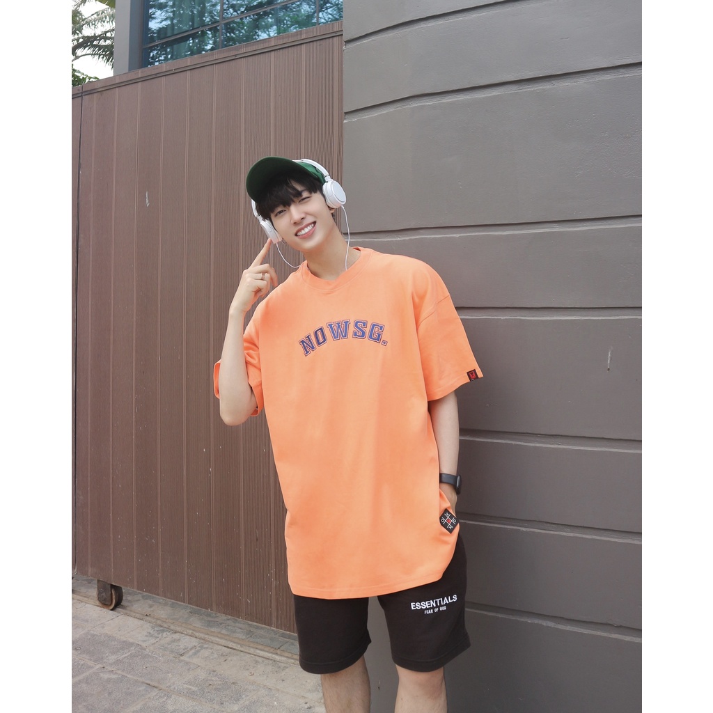 Áo thun NEEDS OF WISDOM Embroidered Uni Nowsg Tee - Orange - Local Brand Chính Hãng