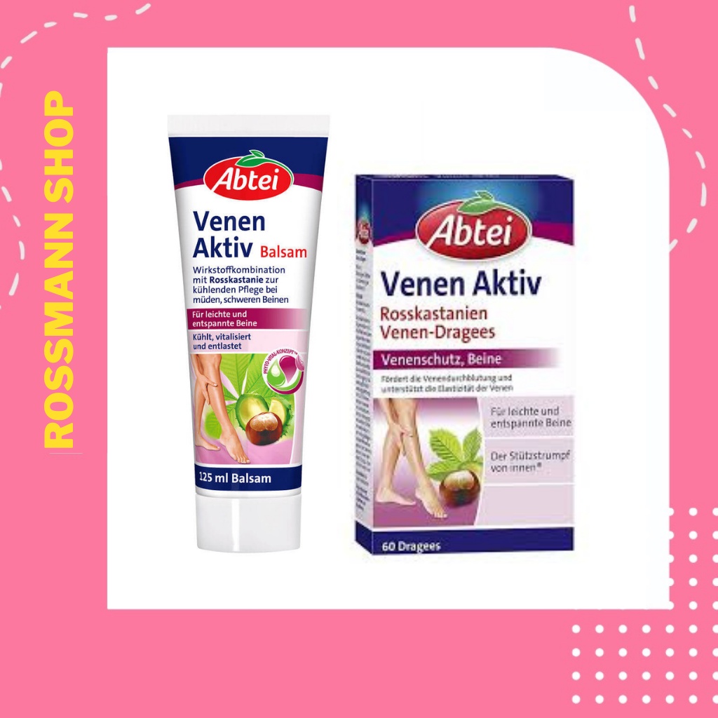 Kem Bôi giãn tĩnh mạch Abtei Venen Aktiv 125ML - Giảm suy giãn , bền vững thành mạch