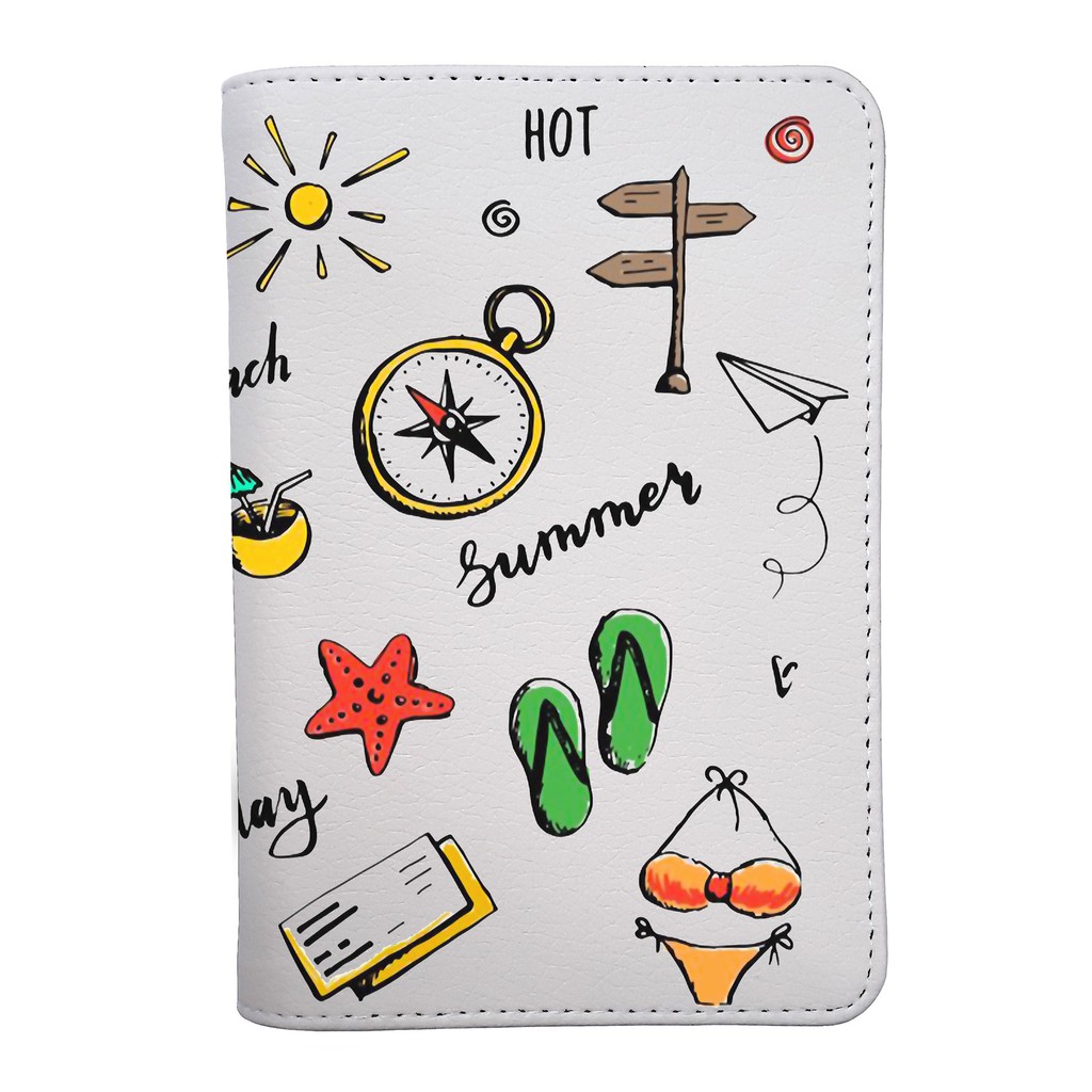 Bao Da Passport Cover SEA TRAVEL Sắc Màu - Ví Đựng Hộ Chiếu Du Lịch Thiết Kế Đơn Giản Tinh Tế Xinh Xắn - LT062