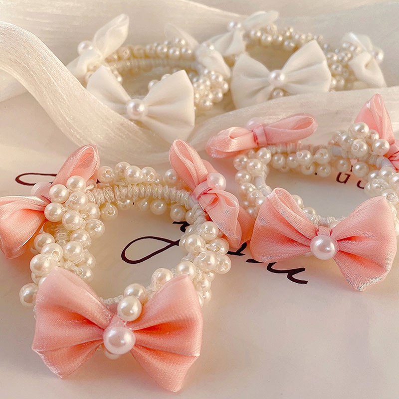 Băng Đô Thiết Kế Hình Nơ Đính Ngọc Trai Đơn Giản Thời Trang Theo Phong Cách Hàn Quốc Mới