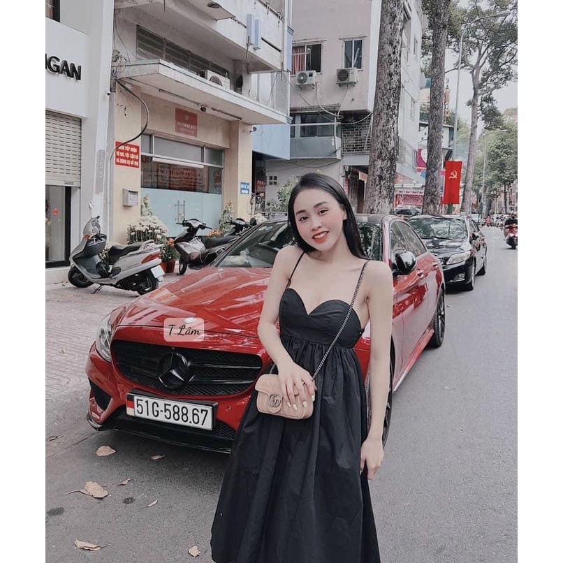 Váy thô 2 dây baby doll 4 màuu Chun lưng Bầu Bì Mặc thoải mái ạ  Hàng Hot