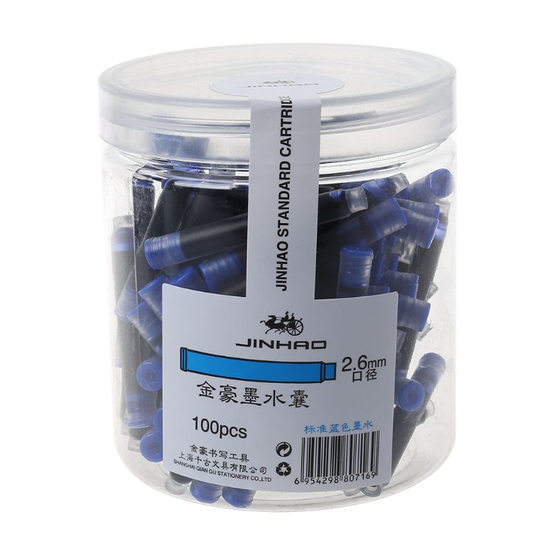 Bộ 100 cái ruột mực cho bút viết màu xanh dương đậm ngòi 2.6mm