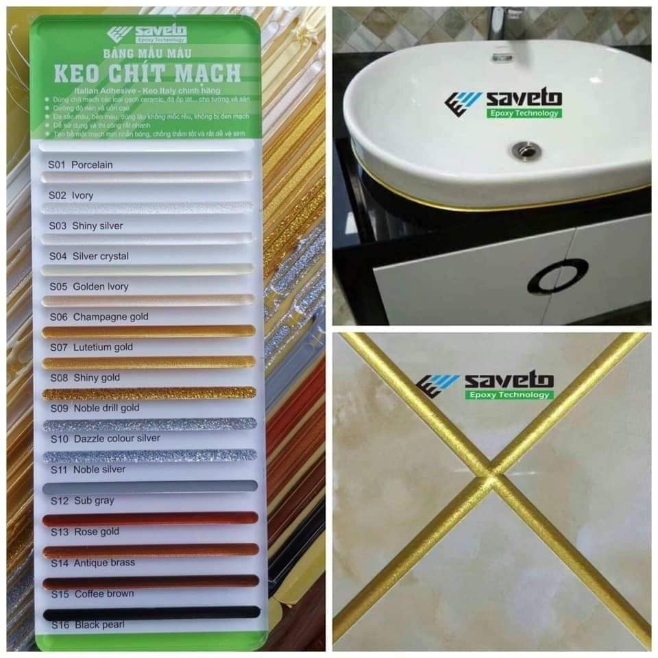 Bảng mã màu keo saveto chít mạch