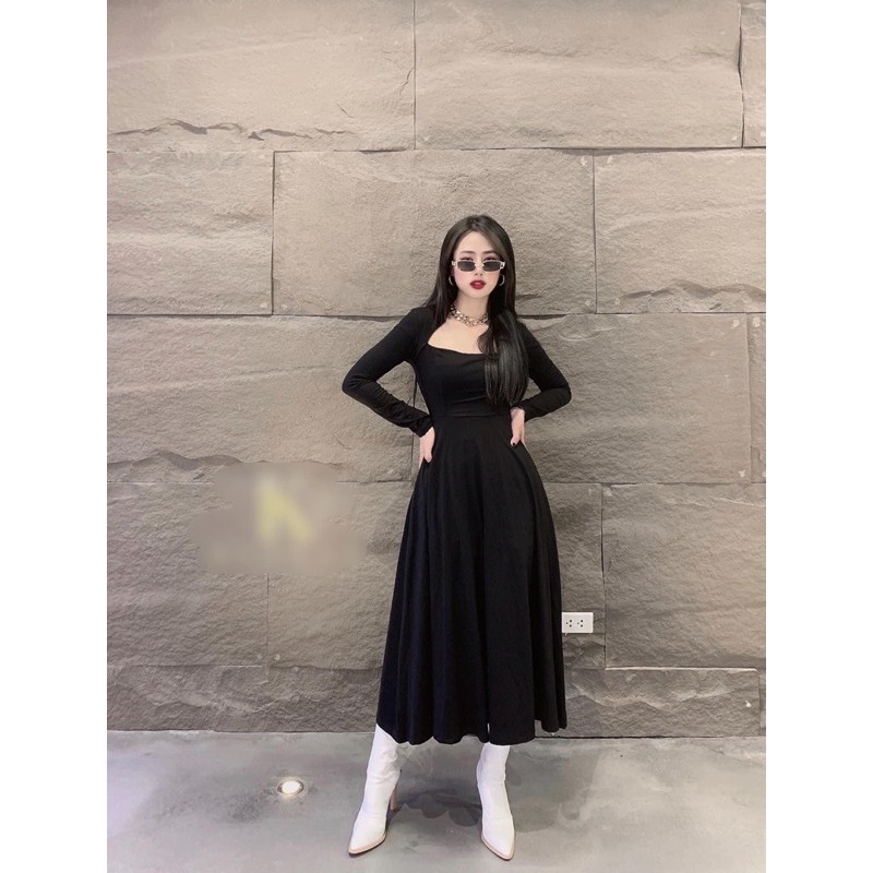 maxi tay dài cổ sang trọng kín đáo