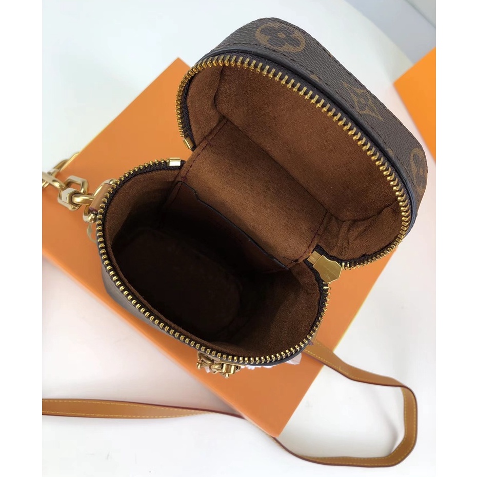 Sẵn sàng giao hàng Louis Vuitton LV nữ mới hoa cũ màu vàng túi dây xích mini có hộpM61112