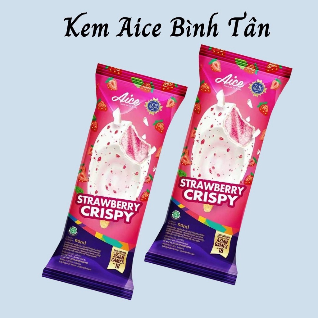 Kem dâu giòn thơm ngon mát lạnh nhập khẩu trực tiếp từ Indonesia - Thương hiệu kem Aice nổi tiếng ngon giá rẻ