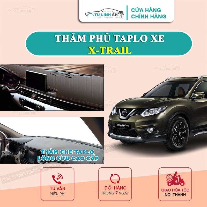 Thảm taplo X-TRAIL bằng lông Cừu 3 lớp hoặc Da vân Cacbon