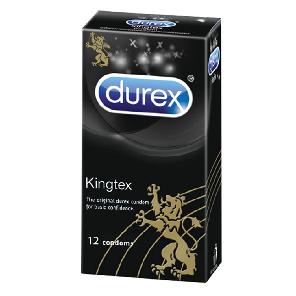 [KING DUREX] Bao cao su Durex Kingtex vừa vặn với kích thước đa số đàn ông người Việt (12 bao/1 hộp bcs)