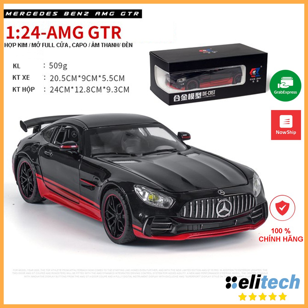 Mô Hình Xe Mercedes AMG GTR 1:24 hãng Chezhi Khung Xe Kim Loại, Phong Cách Thể Thao - Có Hộp Đựng