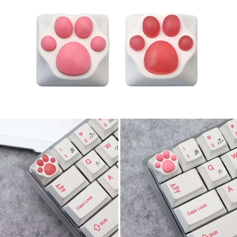 Vỏ Bọc Bàn Phím Bằng Silicone PBT &amp; Kitty Artisan Hình Chân Mèo Cho Mech