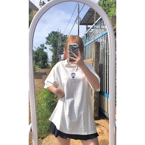 Áo thun tay lỡ form rộng unisex cô cái dành cho nữ