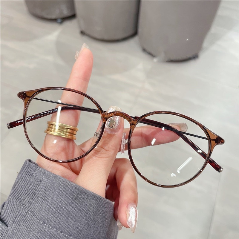 Gọng kính cận tròn mảnh càng tăm dẻo mẫu mới 7190 chống ánh sáng xanh, UV400  Jolie eyewear
