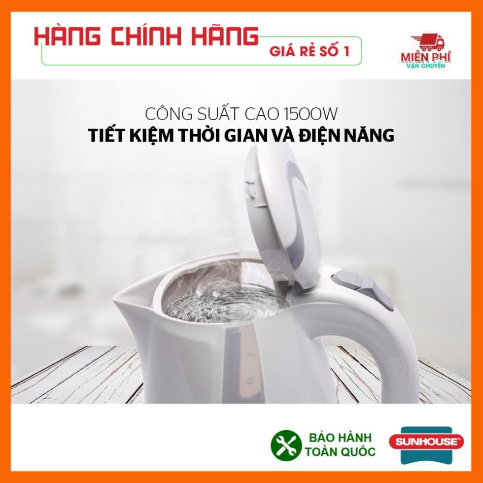 ẤM SIÊU TỐC, BÌNH ĐUN SIÊU TỐC SUNHOUSE SHD1300, 1,8 LÍT, NHỰA CHỊU NHIỆT SIÊU BỀN, BẢO HÀNH TOÀN QUỐC 1 NĂM