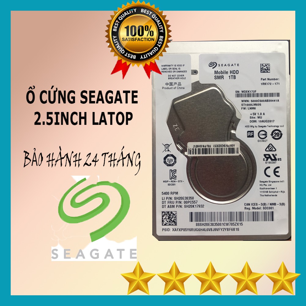 HDD SEAGATE 1TB 2.5inch BẢO HÀNH 24 THÁNG-NEW 100%