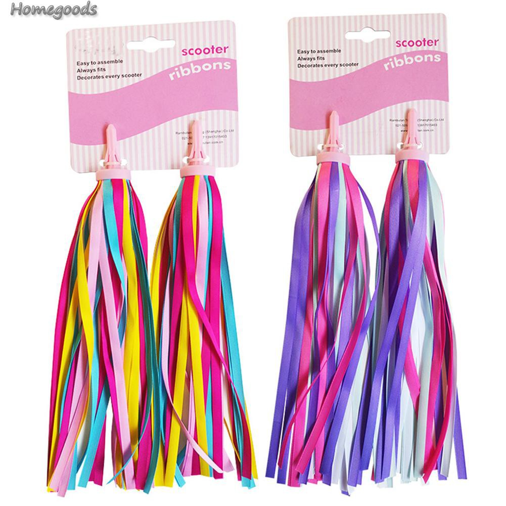 2 Dây ruy băng tua rua trang trí tay lái xe đạp cho bé