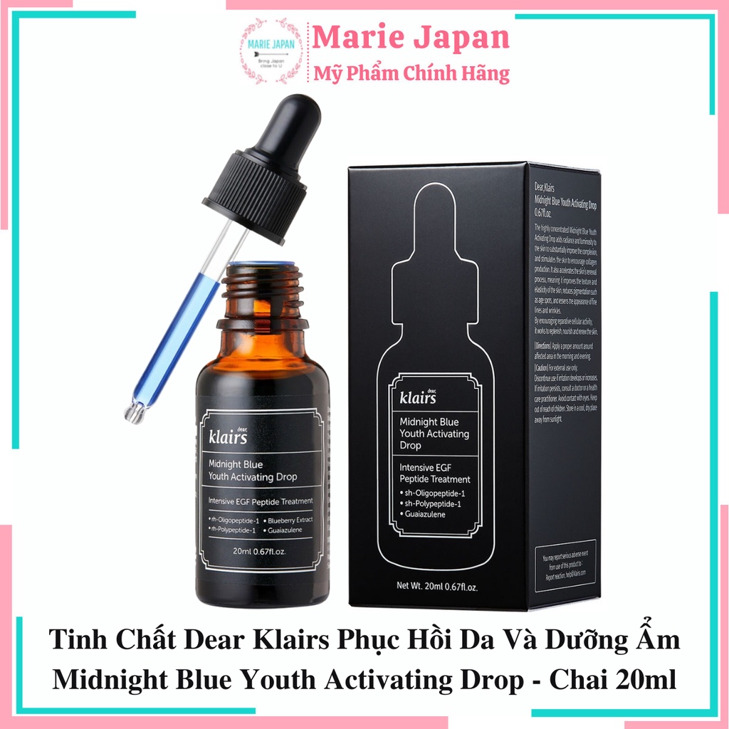 Tinh Chất Dear Klairs Phục Hồi Da Và Dưỡng Ẩm Midnight Blue Youth Activating Drop - Chai 20ml