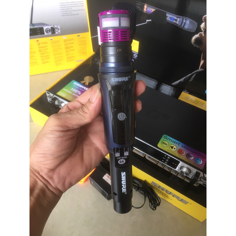 Micro karaoke không dây shure ugx 30 loại 1 hàng nhập khẩu mỹ chất âm hay chống hú tốt cảm biến tự ngắt khi bị rơi